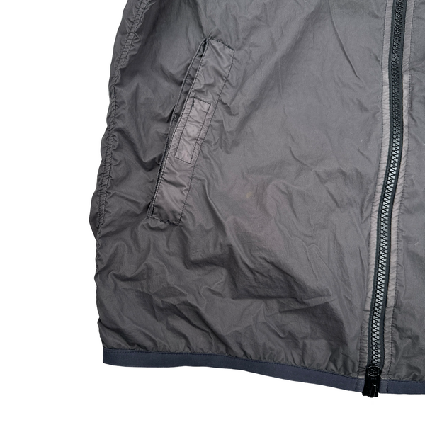 Stone Island Grey Lamy Velour Hooded Jacket - Large