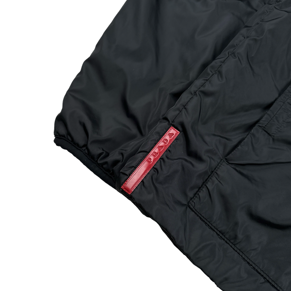Prada Black Nylon Padded Bomber Jacket - XXL
