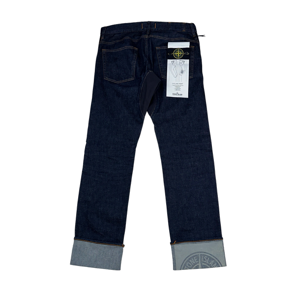 Stone Island 2014 Dark Wash Indigo Slim Fit Cycling Trousers - 32"