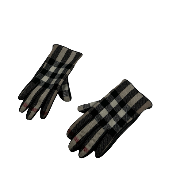 Burberry Leather Nova Check Gloves
