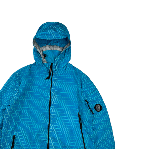 CP Company 3D Blue Air Net Zipped Hooded Jacket - Large
