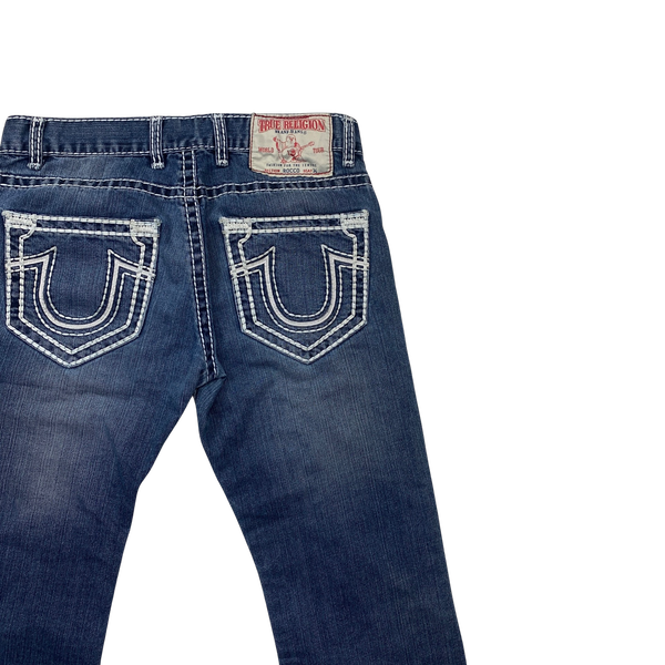 True Religion Blue Rocco Contrast Stitch Denim Jeans - 36"