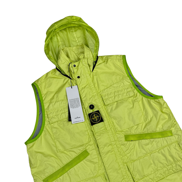 Stone Island 2022 Yellow Membrana 3L TC Centre Badge Gilet - Medium