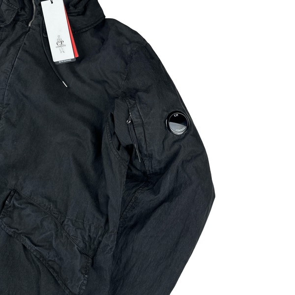 CP Company 50 Fili Black Double Lined Long Fish Tail Jacket - Large
