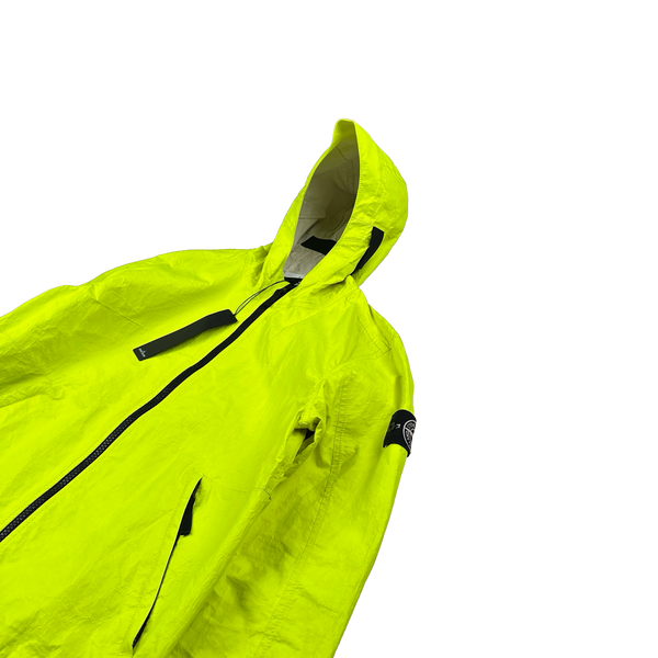 Stone Island 2016 Rare Neon Featherweight Leather Jacket - Medium