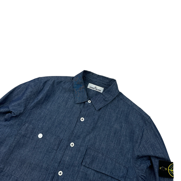 Stone Island 2017 Indigo Buttoned Shirt - Large