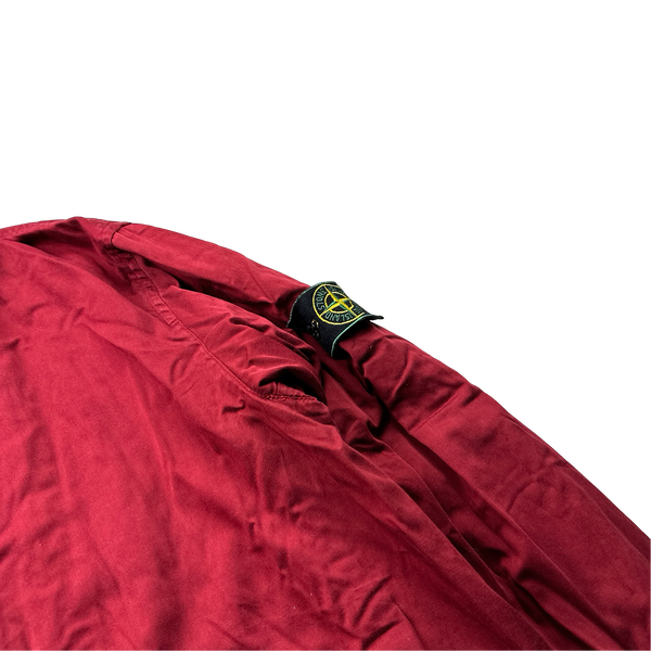 Stone Island Vintage 90s Red Raso Gommato Velour Dutch Rope Jacket - XL