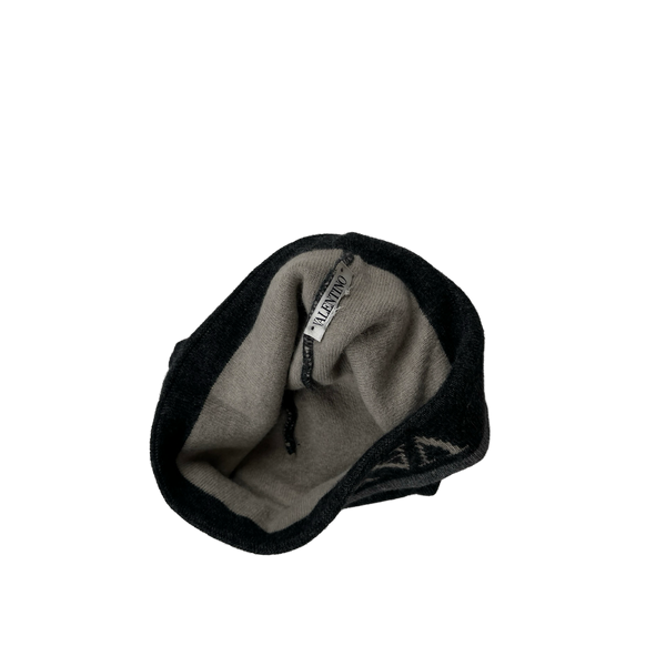 Valentino Charcoal Spellout Wool Beanie