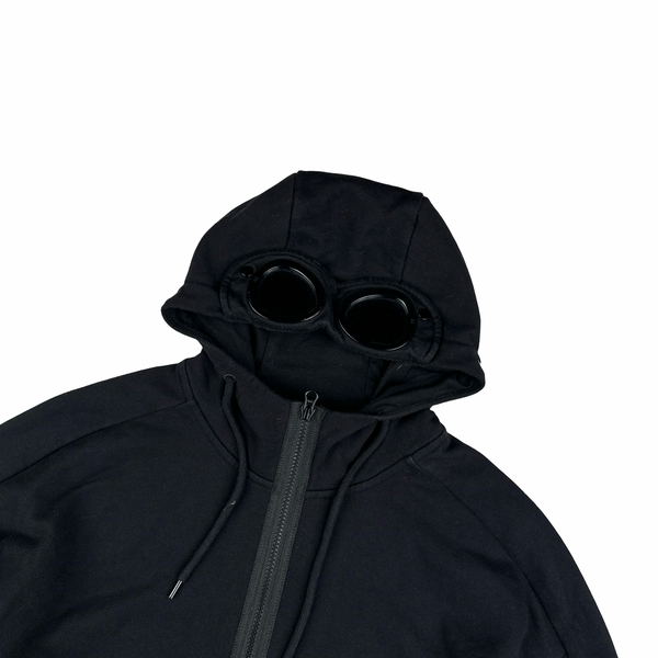 CP Company Black Cotton Goggle Hoodie - Large