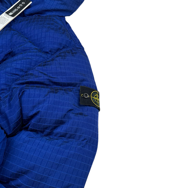 Stone Island 2023 Blue Nylon Metal Macro Riptstop Econyl Regenerated Nylon Down TC Jacket - Medium