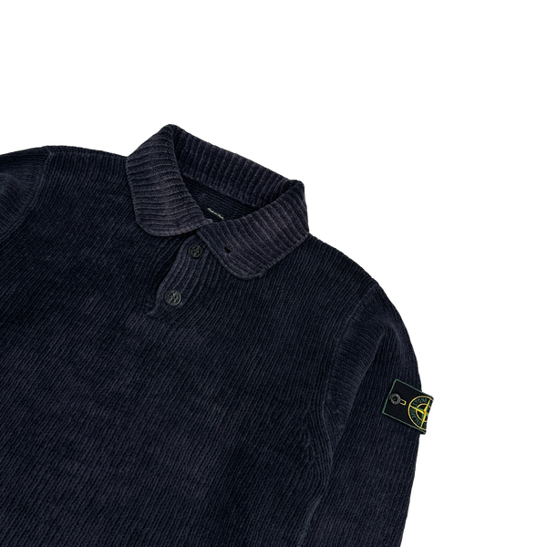 Stone Island Vintage 1995 Navy Chenille Knit Pullover - Medium