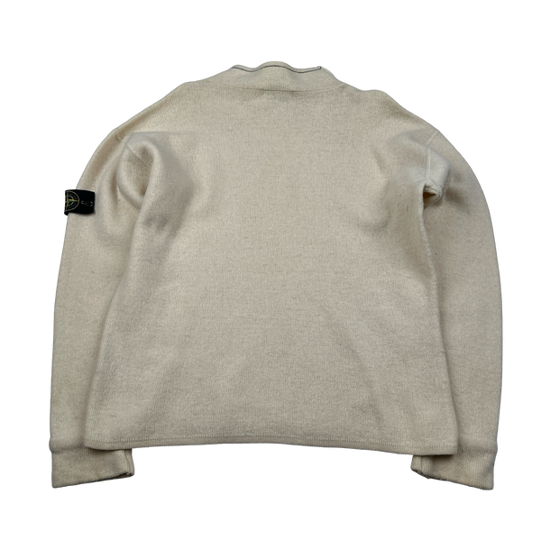 トップス 2000SS archive stone  jumper knit Stone Island 2000 Vintage Wool Cream Knit Jumper - XL – Mat's Island