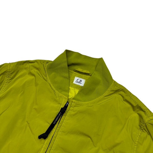 CP Company Lime Green Nycra Padded Bomber Jacket - Large