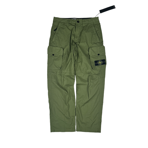 Stone Island 2022 Green LO Fit Cargo Trousers - 30"