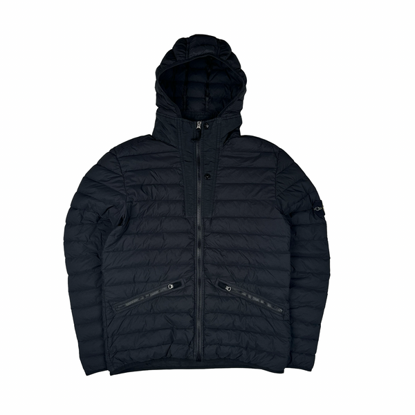 Stone Island 2019 Black Loom Woven Down Puffer Jacket - Large