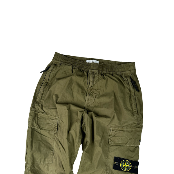 Stone Island 2021 Khaki Regular Tapered Cargo Trousers - 30"