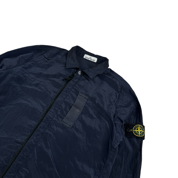 Stone Island 2017 Navy Nylon Metal Shimmer Overshirt - Medium
