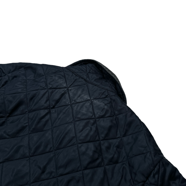 Burberry Nova Check Lined Black Quilted Padded Jacket - Large