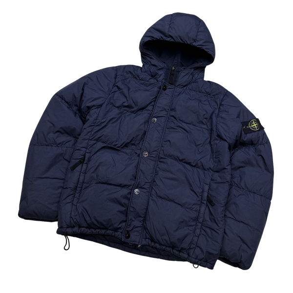 Stone Island Navy Crinkle R-NY Down Puffer Jacket - XL