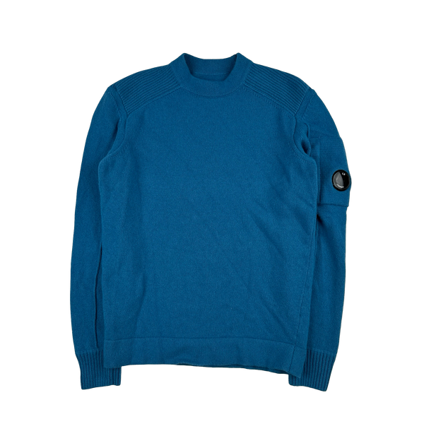 CP Company Blue Wool Knit Jumper - Small