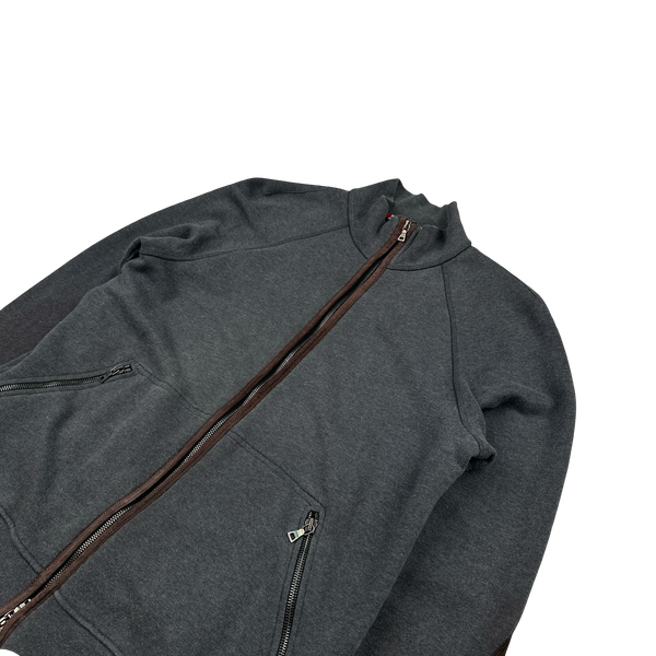 Prada Grey Lightweight Wool Zipped Knit Jumper - Large