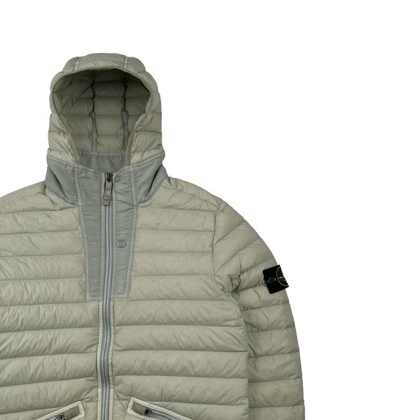 Stone Island 2019 Cream Loom Woven Down Puffer Jacket - Medium