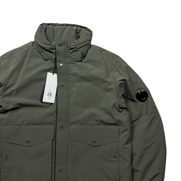 CP Company Khaki Micro M Down Filled Puffer Jacket - Large