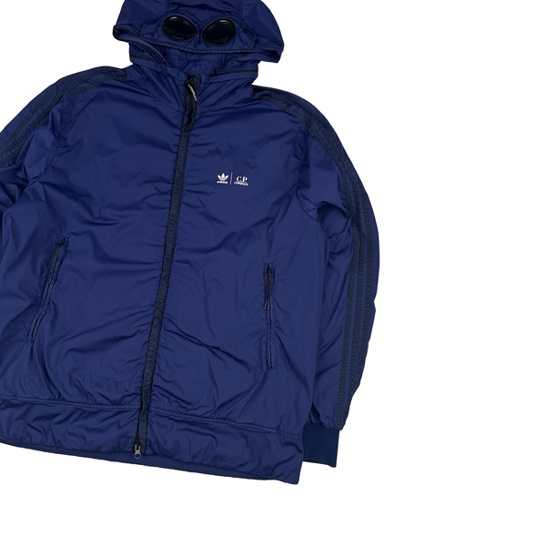 CP Company x Adidas Blue Nycra Goggle Jacket - Large