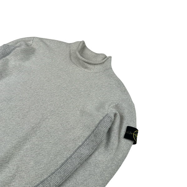 Stone Island 2022 Grey Mock Neck Knit Jumper - Large