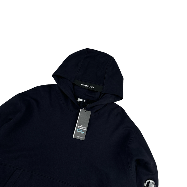 CP Company Navy Cotton Lens Viewer Hoodie - 3XL