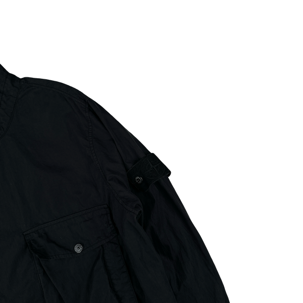 Stone Island 2019 Black Ghost Cotton Resin Smock - Small
