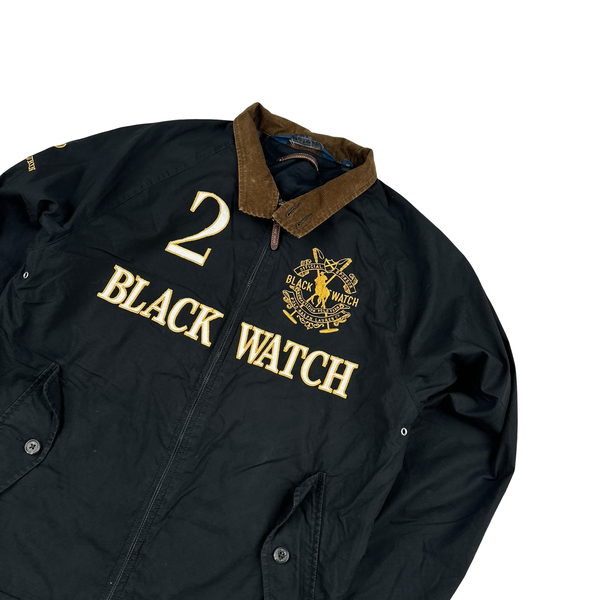 Ralph Lauren Black Watch Embroidered Big Logo Spellout Zipped Jacket - Medium
