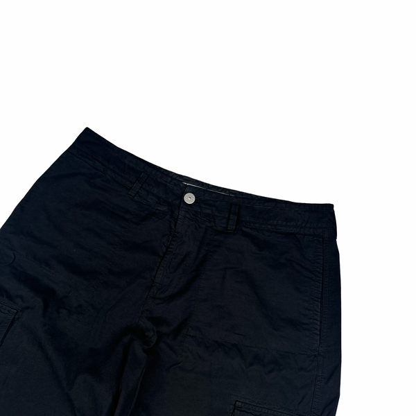 Stone Island 2023 Black Loose Fit Bermuda Cotton Shorts - 36"
