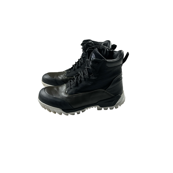 Stone Island X Diemme Black Leather Combat Boot UK 10