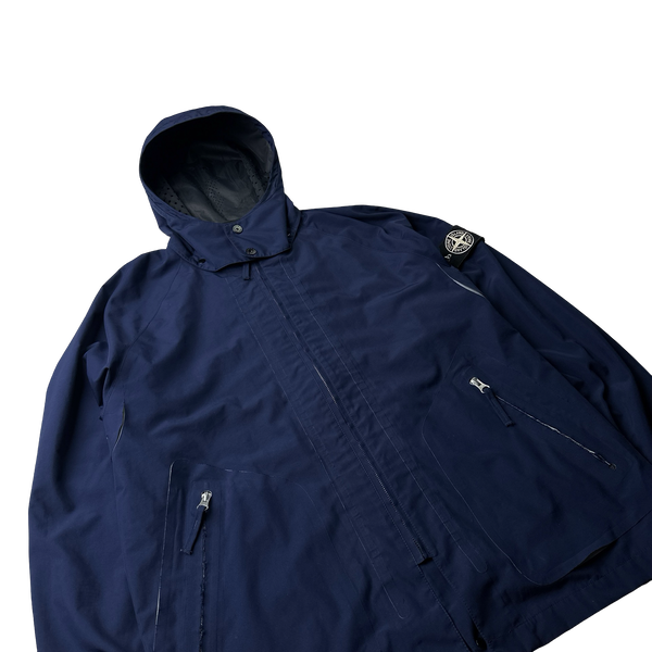 Stone Island Navy Tank Shield Multi Layer Hooded Jacket - Medium 