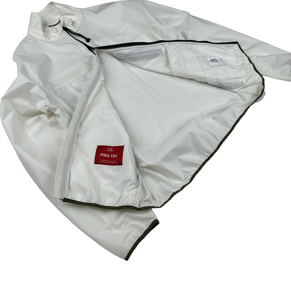 CP Company White Pro Tek Spellout Jacket - Large