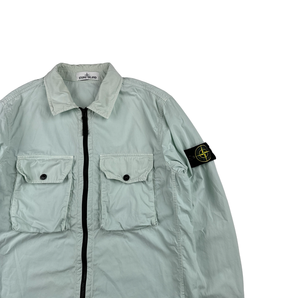 Stone Island 2021 Ice Blue Aqua Cotton Overshirt - Large
