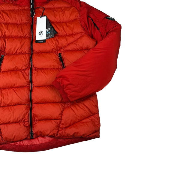 CP Company X Fila Red D D Shell Down Filled Goggle Jacket - Large
