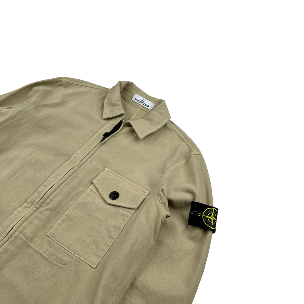 Stone Island 2021 Tan Thick Cotton Overshirt Jacket - Small