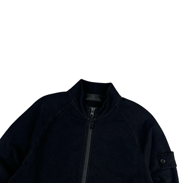 Stone Island 2017 Black Ghost Cotton Zip Up Jumper - Small