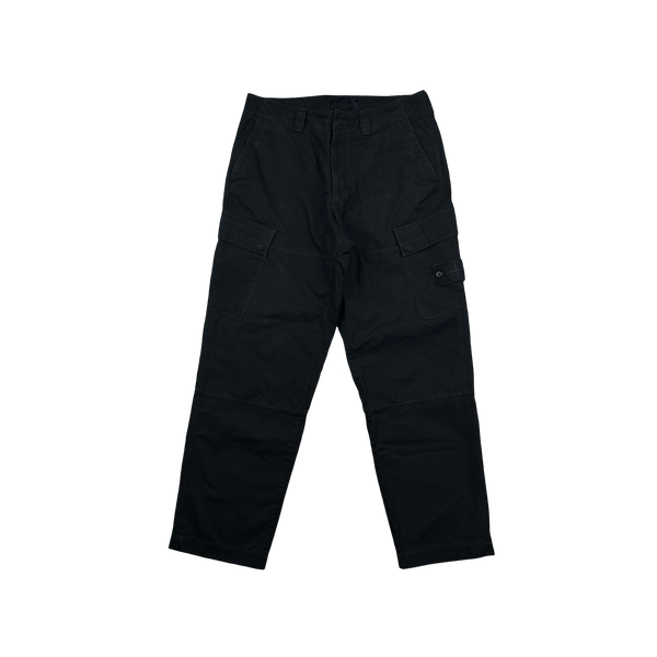 Stone Island 2023 Navy Ghost Piece O Ventile Cotton Cargo Trousers - 34"