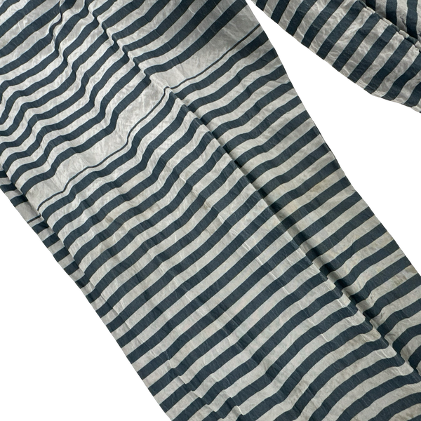 Stone Island 2017 Marina Blue Stripped Nylon Metal Jacket - Medium