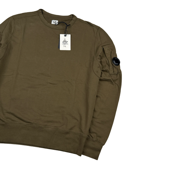 CP Company 00s Khaki Lens View Cotton Crewneck Lens Viewer - Large