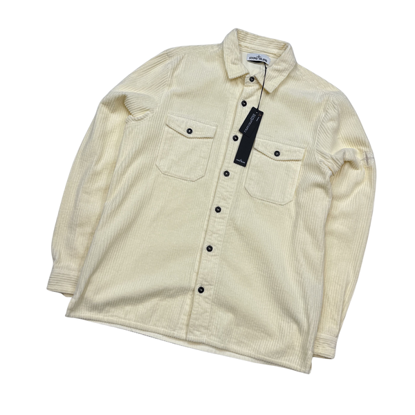 Stone Island AW2020 White Jumbo Cord Shirt - Large