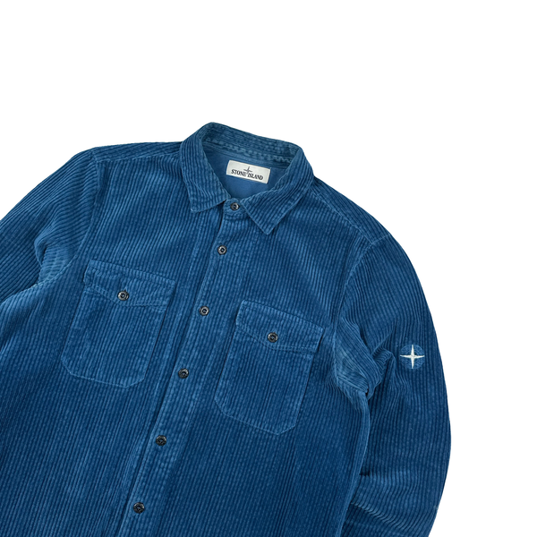 Stone Island AW2020 Blue Jumbo Cord Shirt - Medium