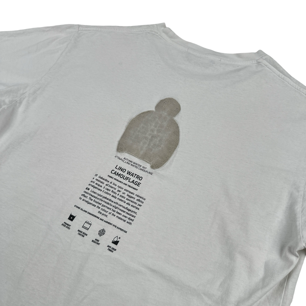 Stone Island 2023 White Archivio Lino Watro Printed T-Shirt - Large