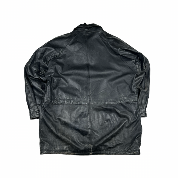 Burberry Leather Nova Check Lined Collared Duffle Coat - 3XL