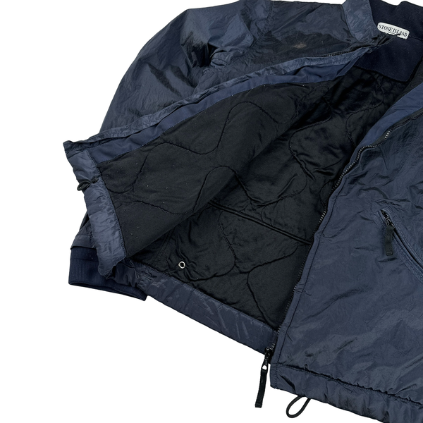 Stone Island 2007 Navy Nylon Metal Quilted Bomber Jacket - Medium