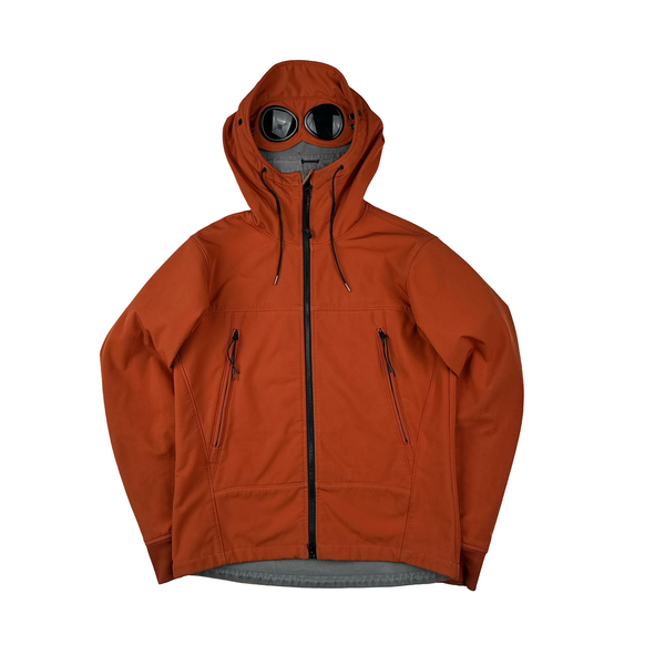 CP Company Burnt Orange Fleece Lined Goggle Soft Shell Jacket - Medium