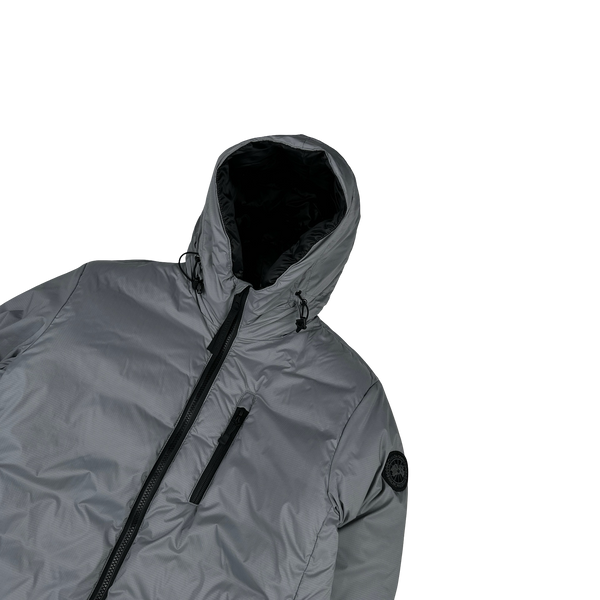 Canada Goose Grey Premium Down Lodge Puffer Hoodie Jacket - Small